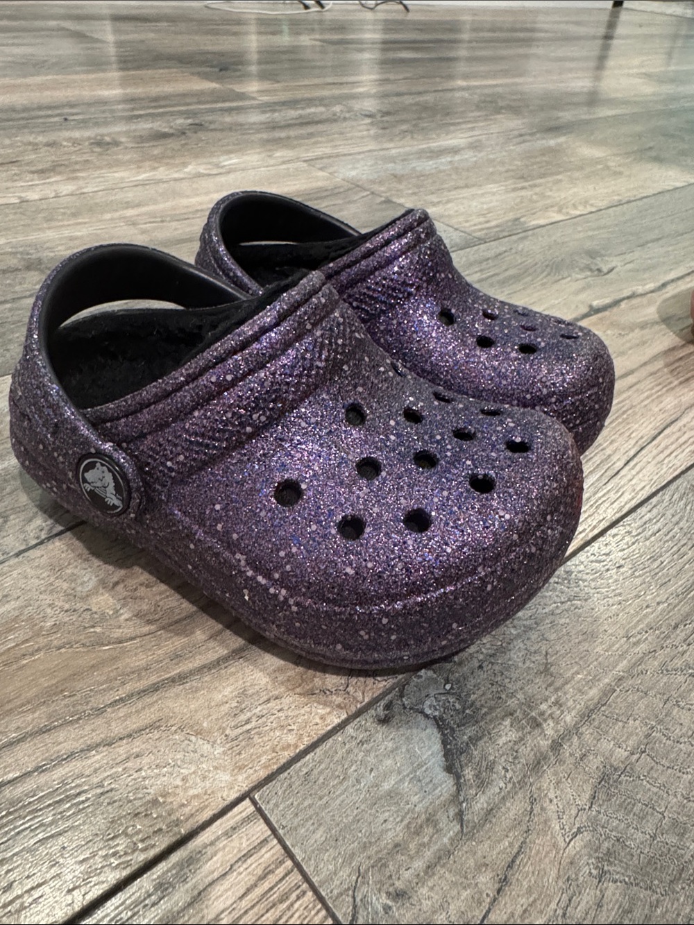 Crocs Kids' Classic Glitter TD Clogs Sz C6